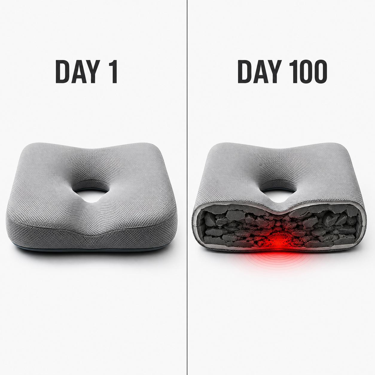 Day 1 versus Day 100 cross-section